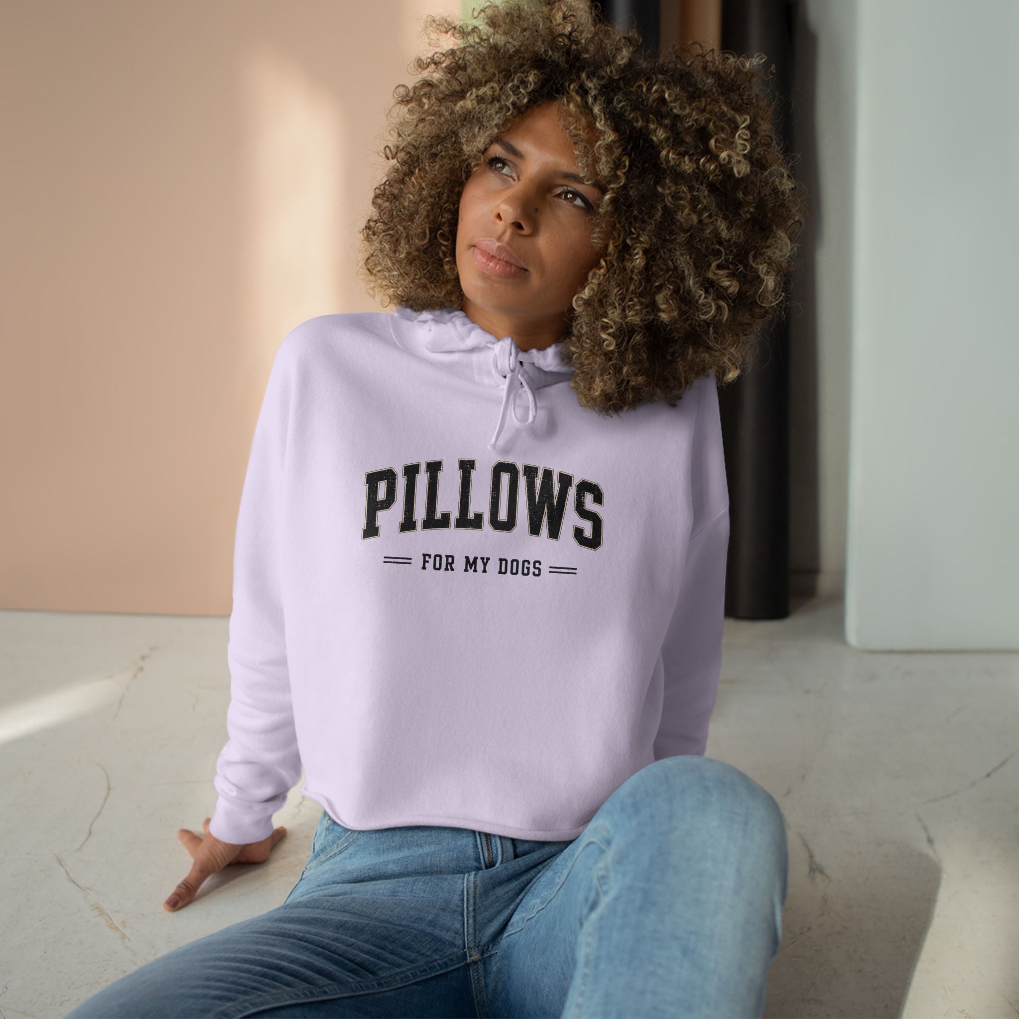 Pillows for My Dogs Cropped Hoodie — Cozy Pet Lover Sweatshirt