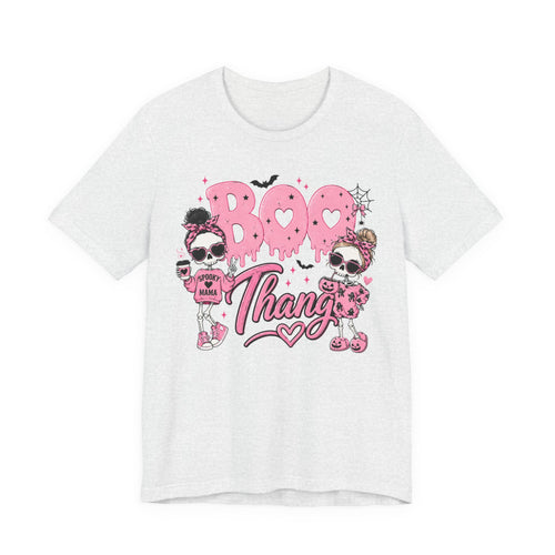 Boo Thang Halloween Tee — Cute Pink Ghost Girls Graphic T-Shirt
