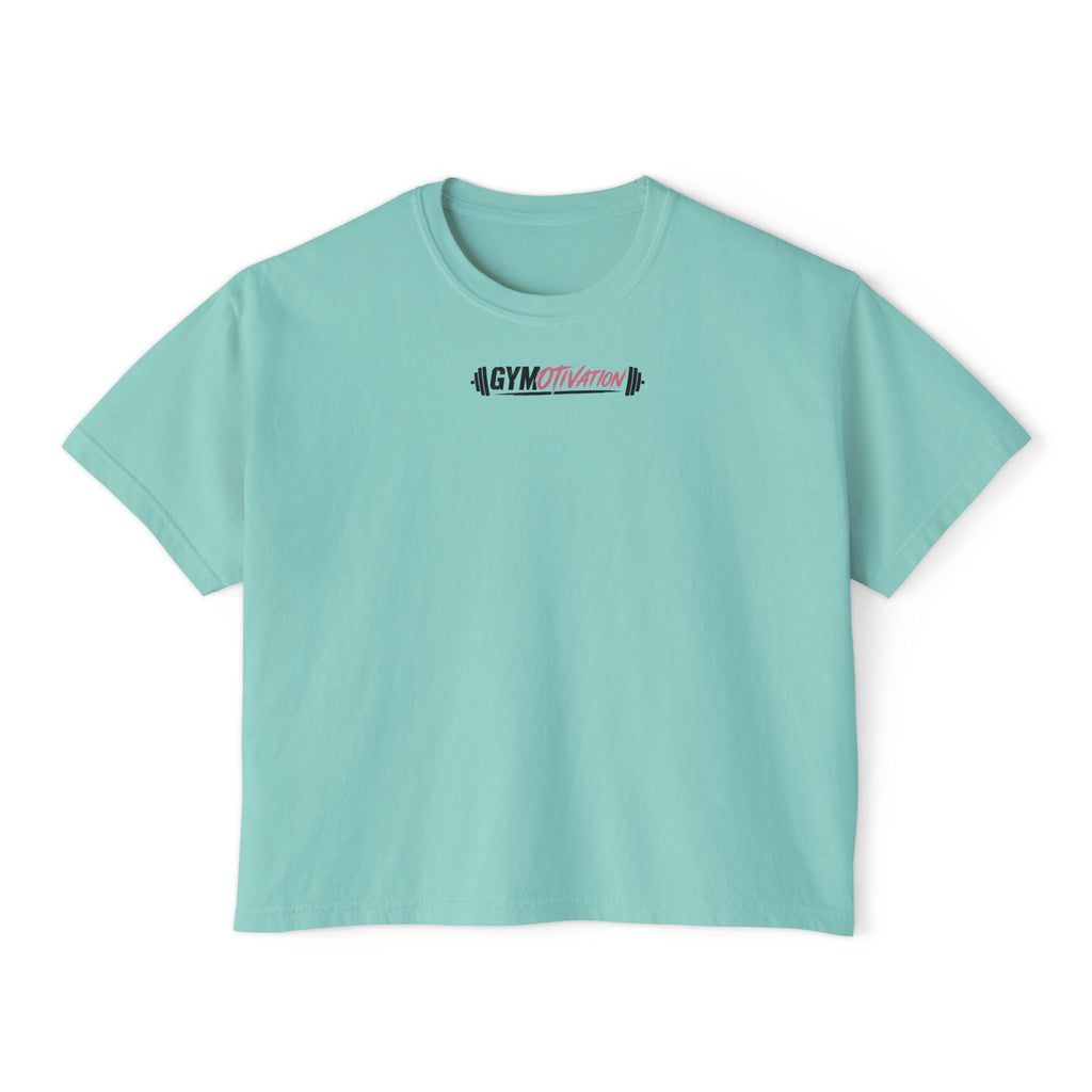 Everyday I'm Musclin' Women's Boxy Tee — Motivational Gym Crop Top (Back: "This is Your Sign — You Got This, Keep Going")