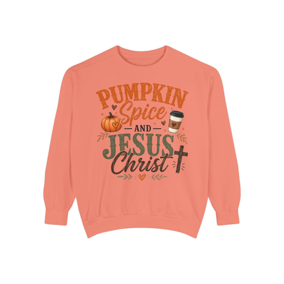 Pumpkin Spice and Jesus Christ Sweatshirt — Fall Christian Comfort Crewneck