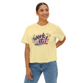Work It! Women's Boxy Tee — Retro Motivational Graphic "I Put My Thang Down"