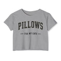 Cat Lover Crop Top — “PILLOWS FOR MY CATS” Graphic Festival Tee