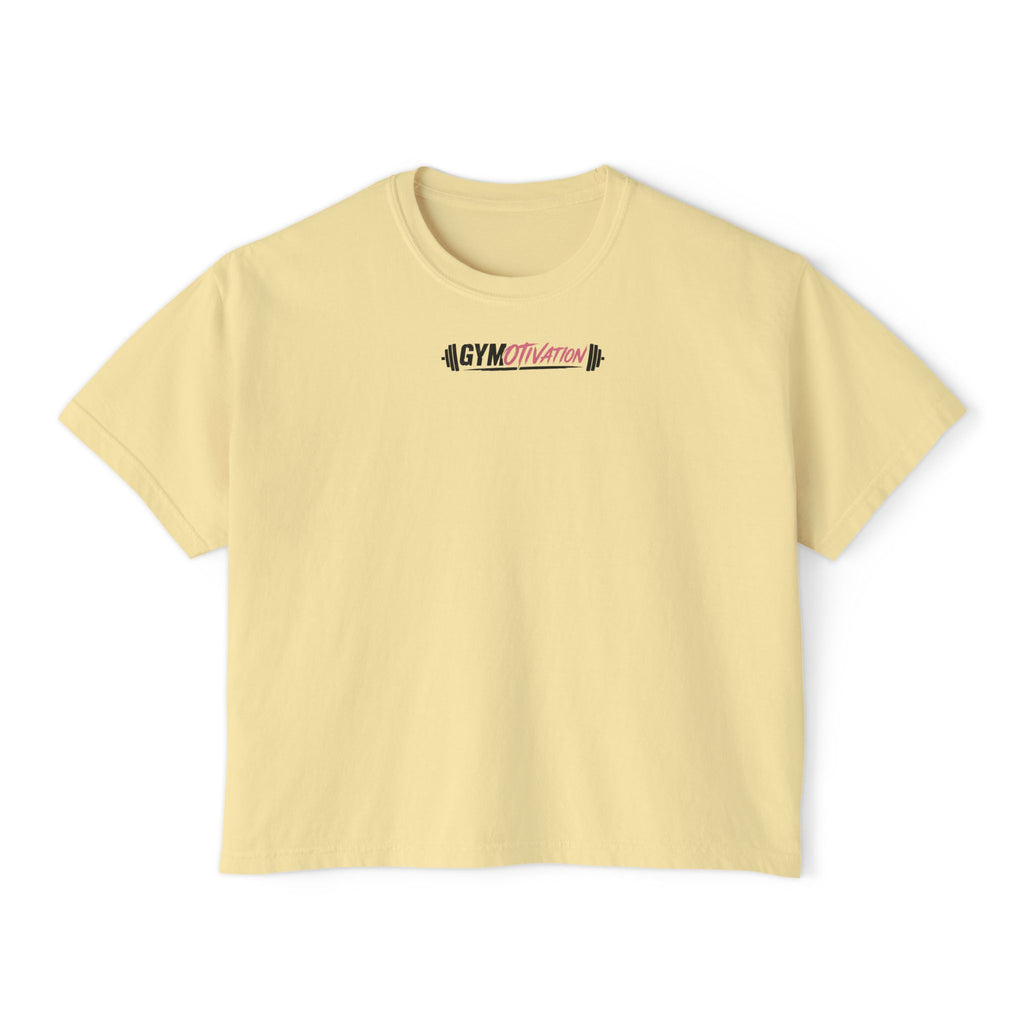 Everyday I'm Musclin' Women's Boxy Tee — Motivational Gym Crop Top (Back: "This is Your Sign — You Got This, Keep Going")
