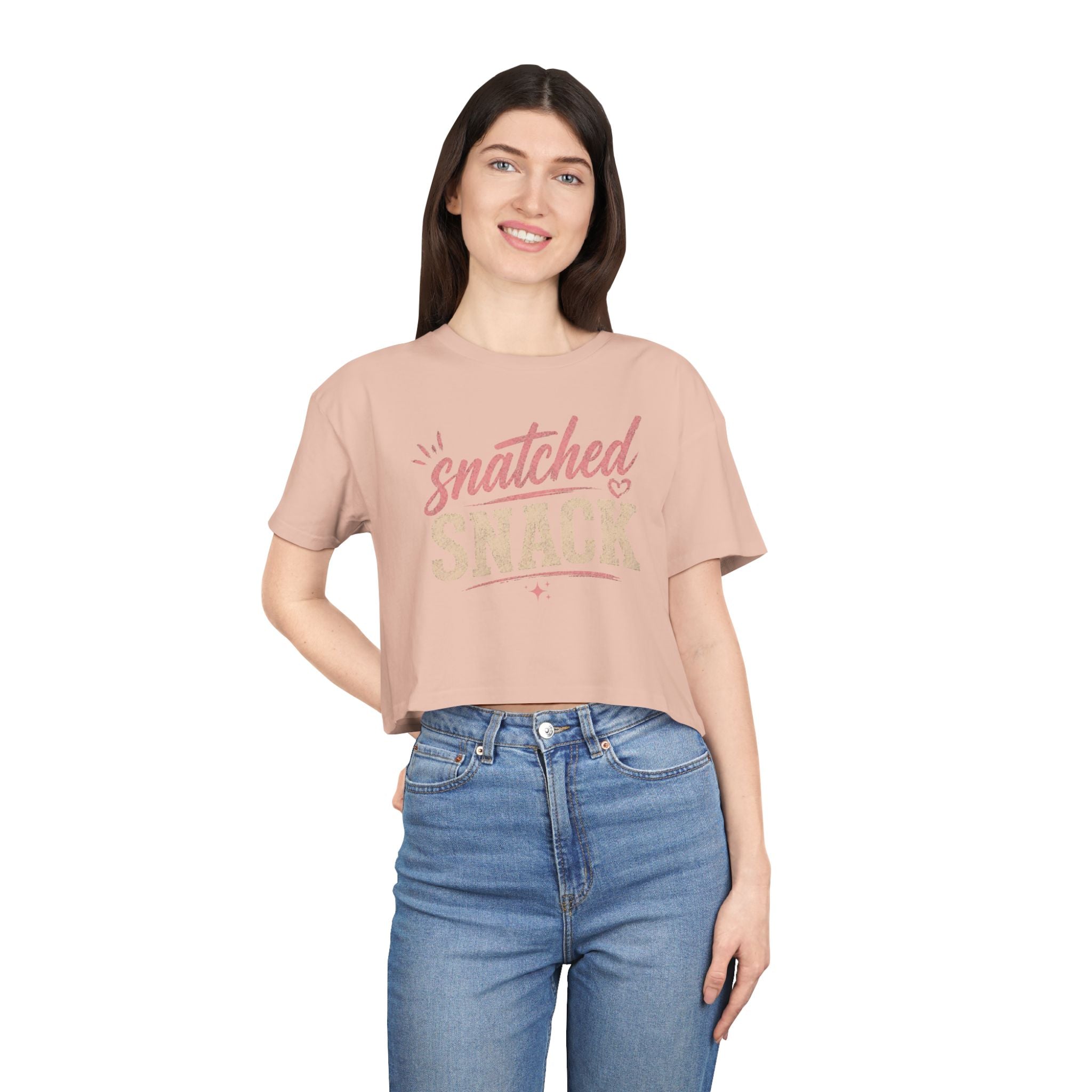 Snatched Snack Crop Tee - Cute Feminine Graphic Top