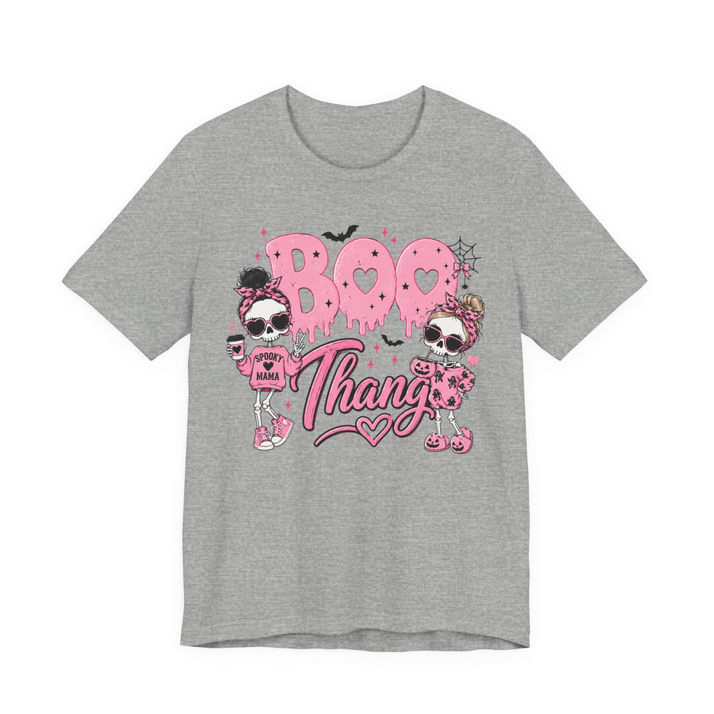 Boo Thang Halloween Tee — Cute Pink Ghost Girls Graphic T-Shirt