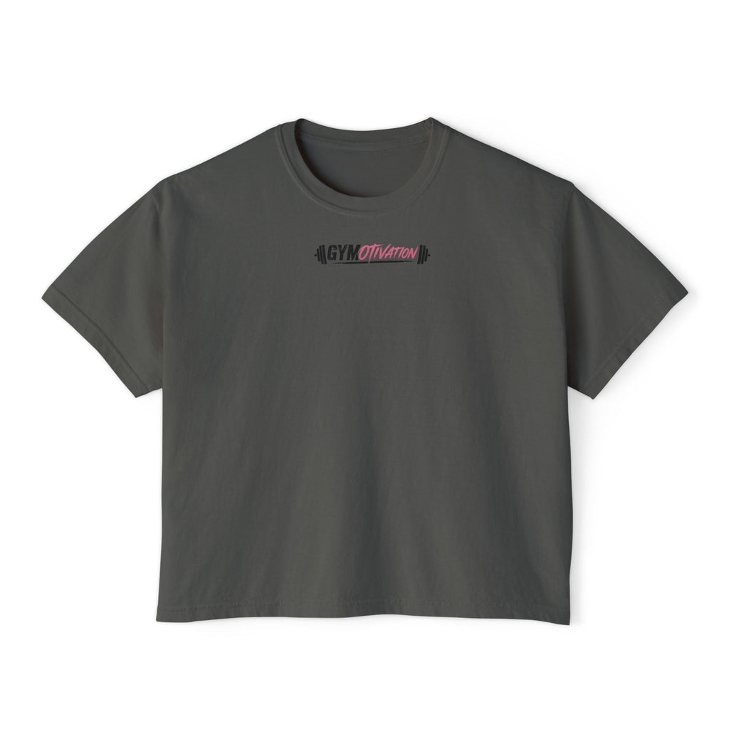 Everyday I'm Musclin' Women's Boxy Tee — Motivational Gym Crop Top (Back: "This is Your Sign — You Got This, Keep Going")