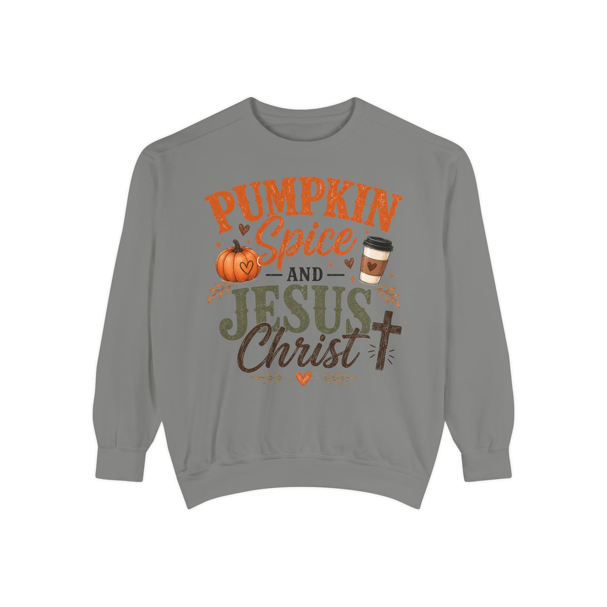 Pumpkin Spice and Jesus Christ Sweatshirt — Fall Christian Comfort Crewneck