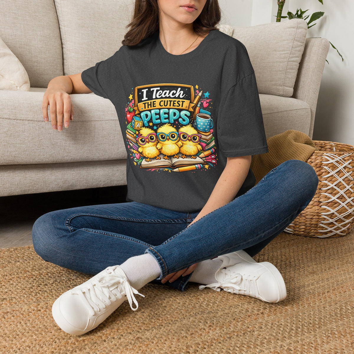 I Teach The Cutest Peeps Teacher T-Shirt — Cute Classroom Gift for Preschool & Elementary Teachers