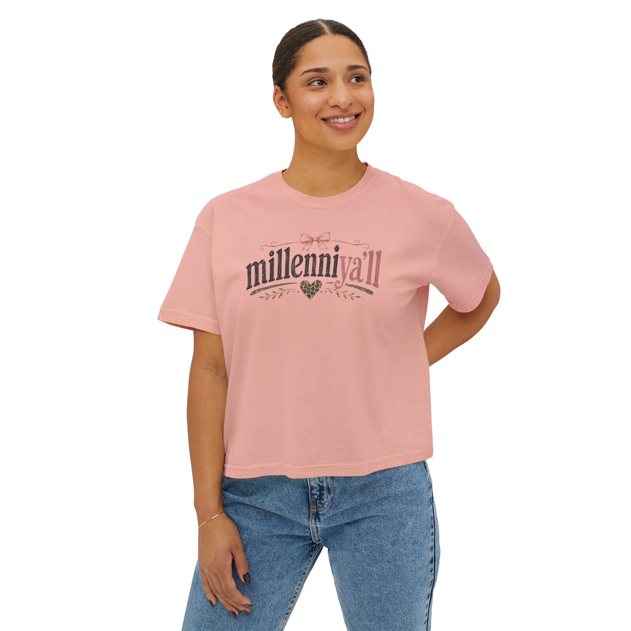 Millenniy'all Graphic Tee — Cute Southern Vintage-Inspired Women's Boxy Shirt