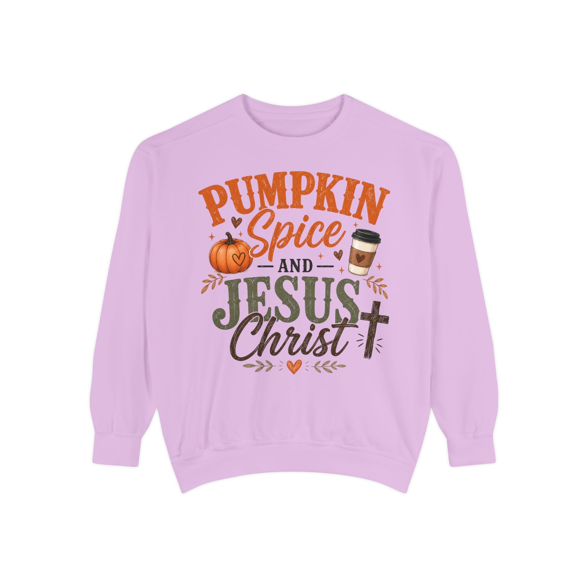Pumpkin Spice and Jesus Christ Sweatshirt — Fall Christian Comfort Crewneck
