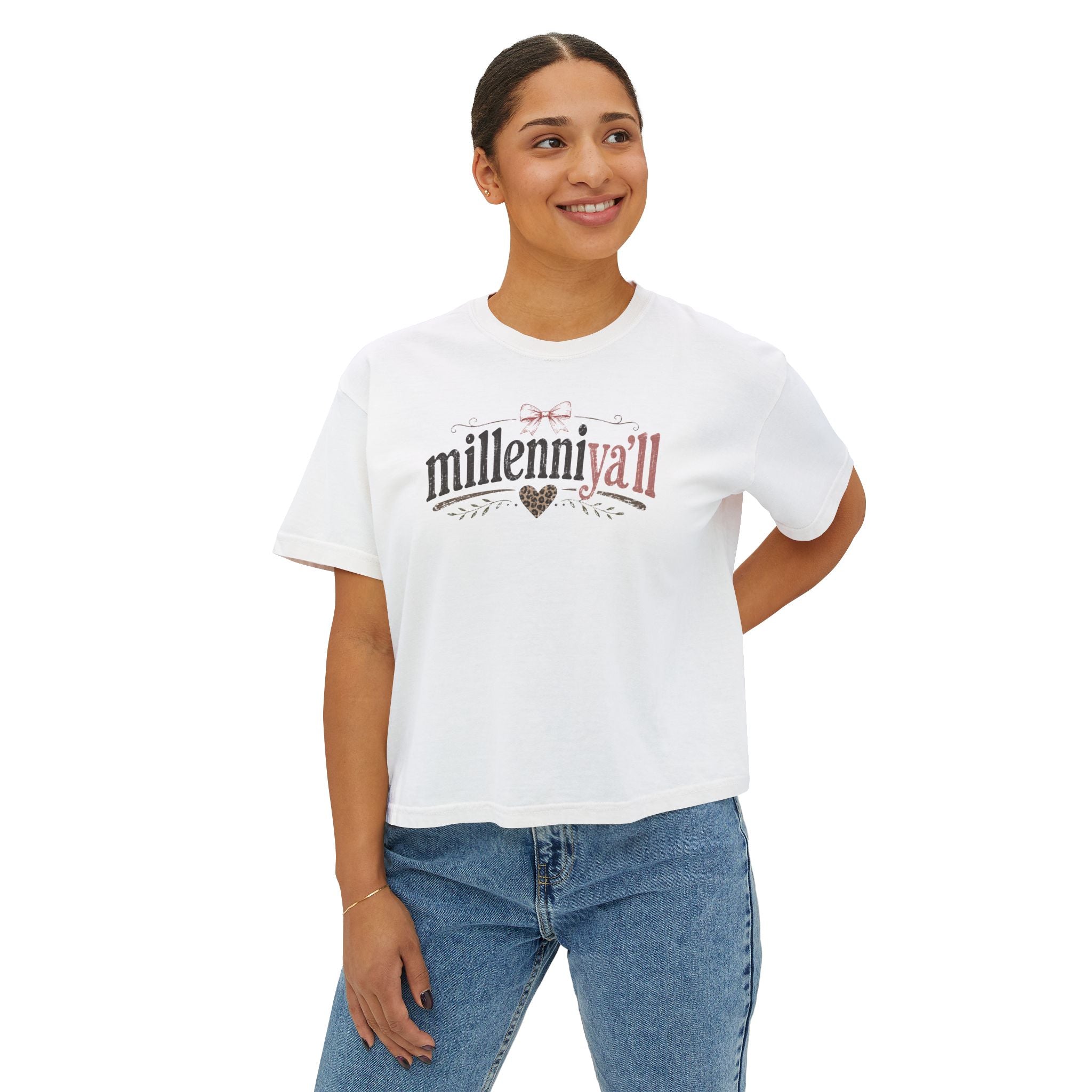 Millenniy'all Graphic Tee — Cute Southern Vintage-Inspired Women's Boxy Shirt
