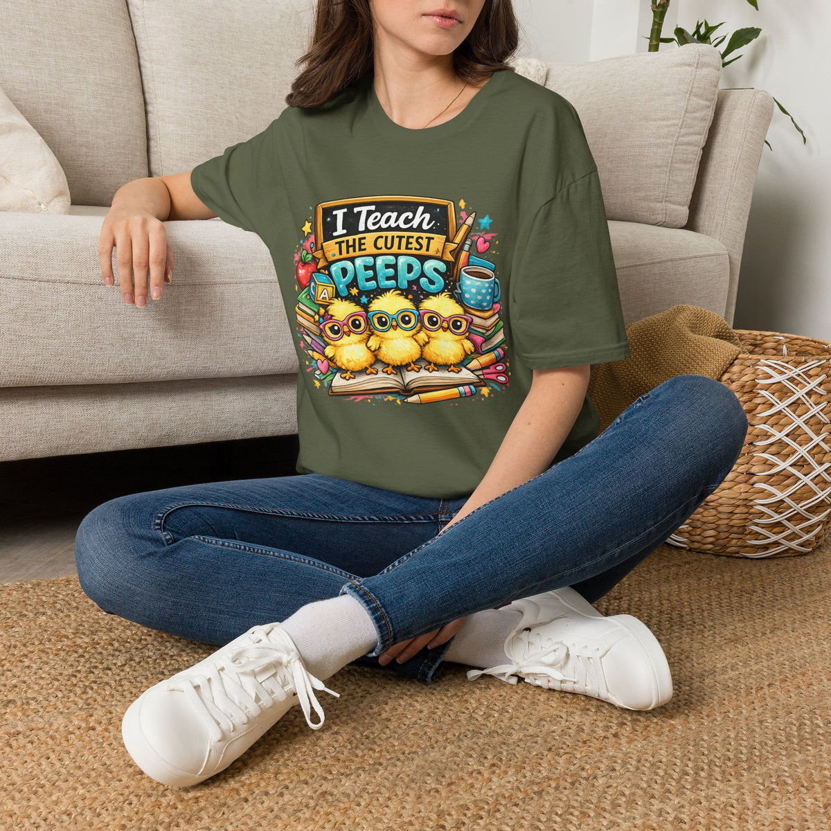 I Teach The Cutest Peeps Teacher T-Shirt — Cute Classroom Gift for Preschool & Elementary Teachers