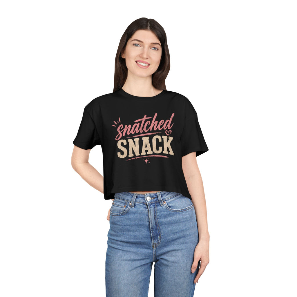 Snatched Snack Crop Tee - Cute Feminine Graphic Top