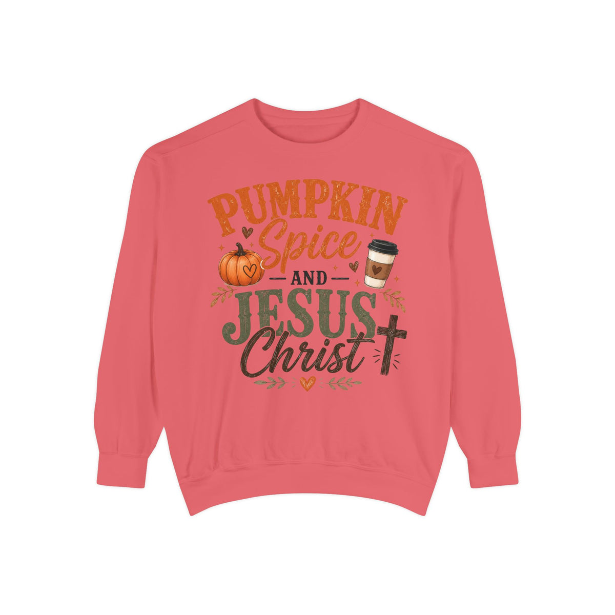 Pumpkin Spice and Jesus Christ Sweatshirt — Fall Christian Comfort Crewneck