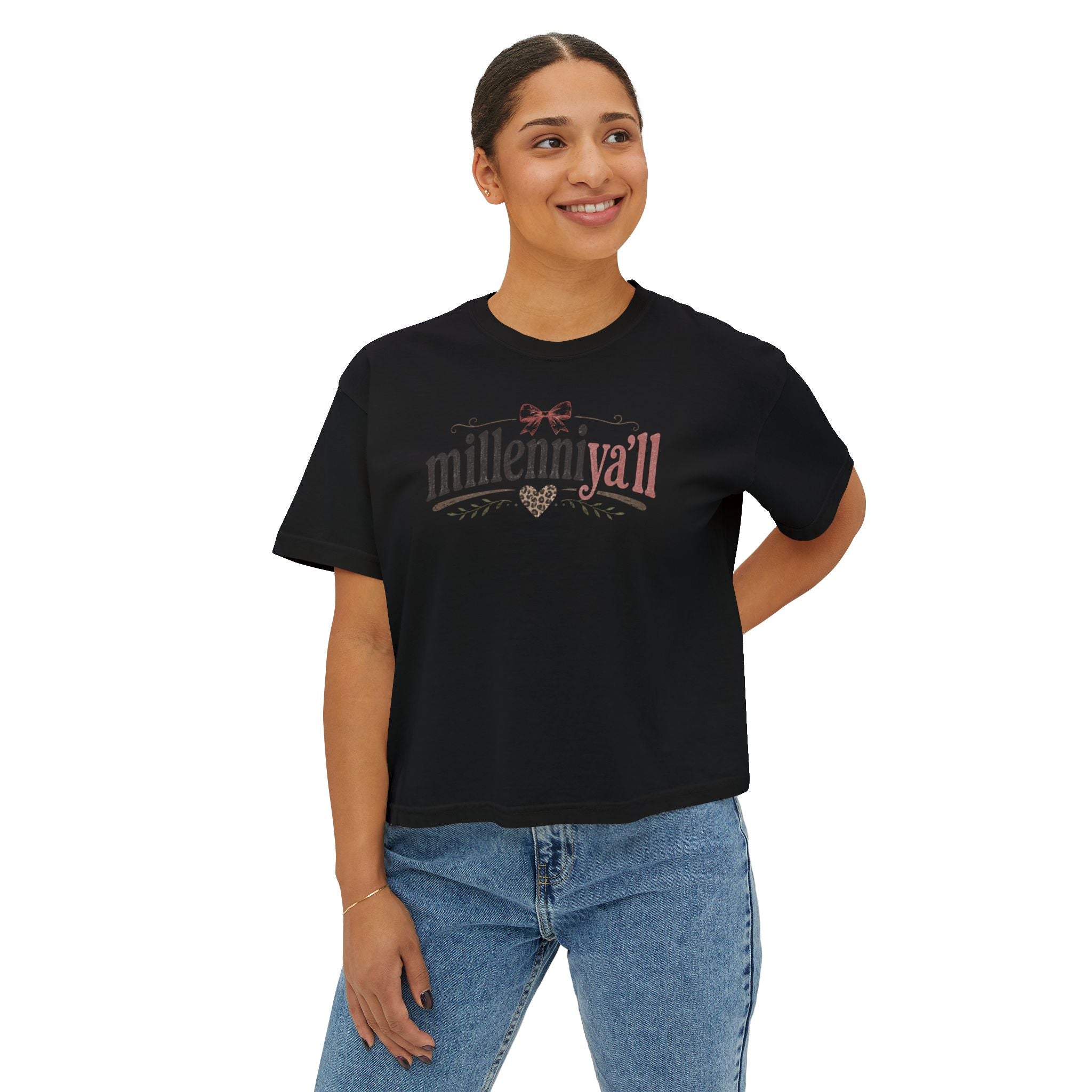 Millenniy'all Graphic Tee — Cute Southern Vintage-Inspired Women's Boxy Shirt