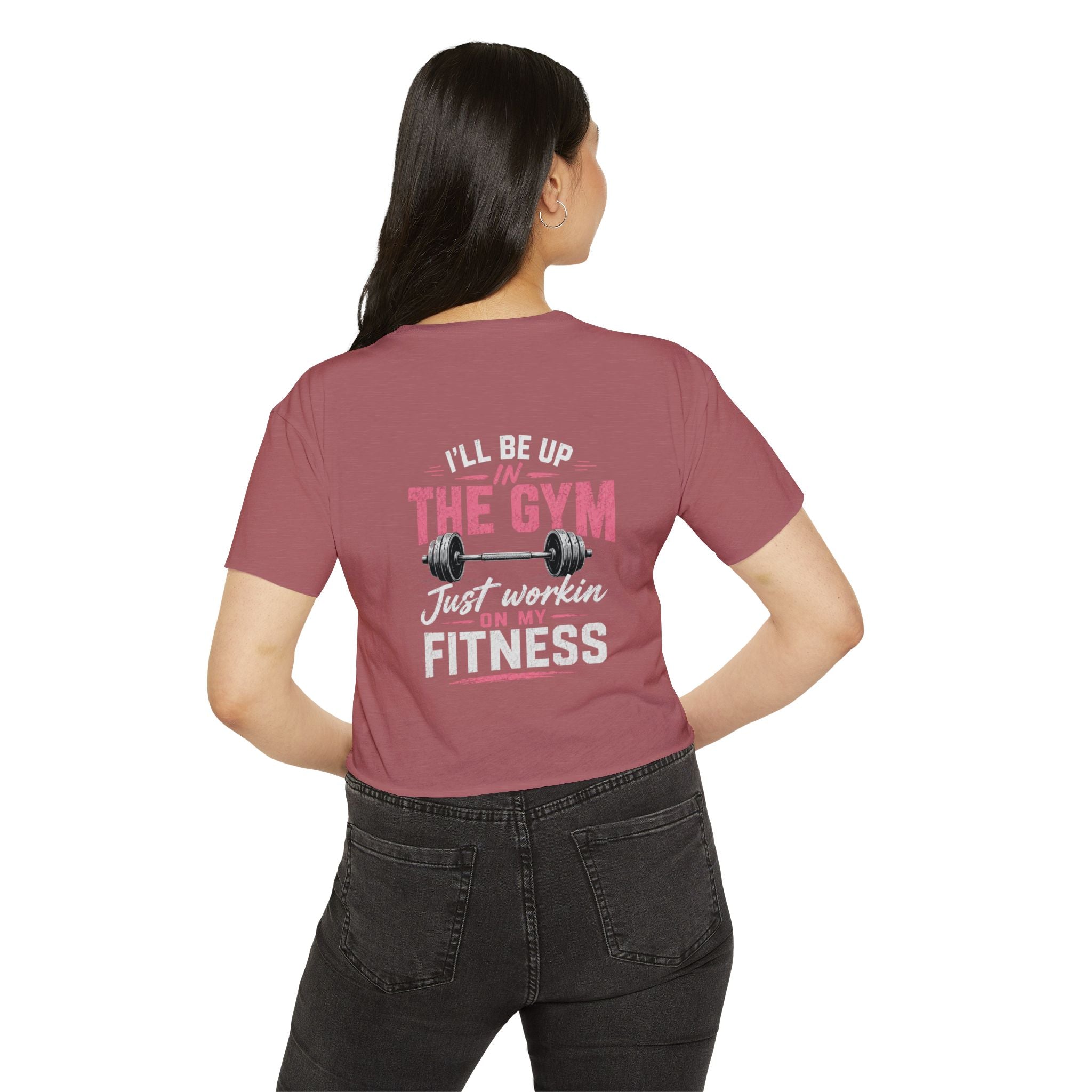 Women's Festival Crop Top — "So Delicious" Front & "I'll Be Up The Gym" Fitness Graphic Crop