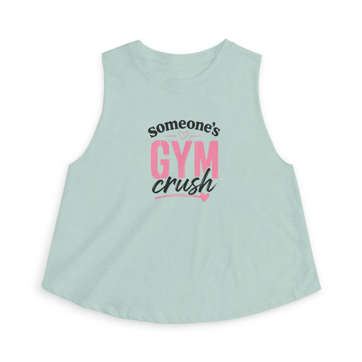 Women's Crop Top — "Someone's Gym Crush" Pink Fitness Muscle Tank