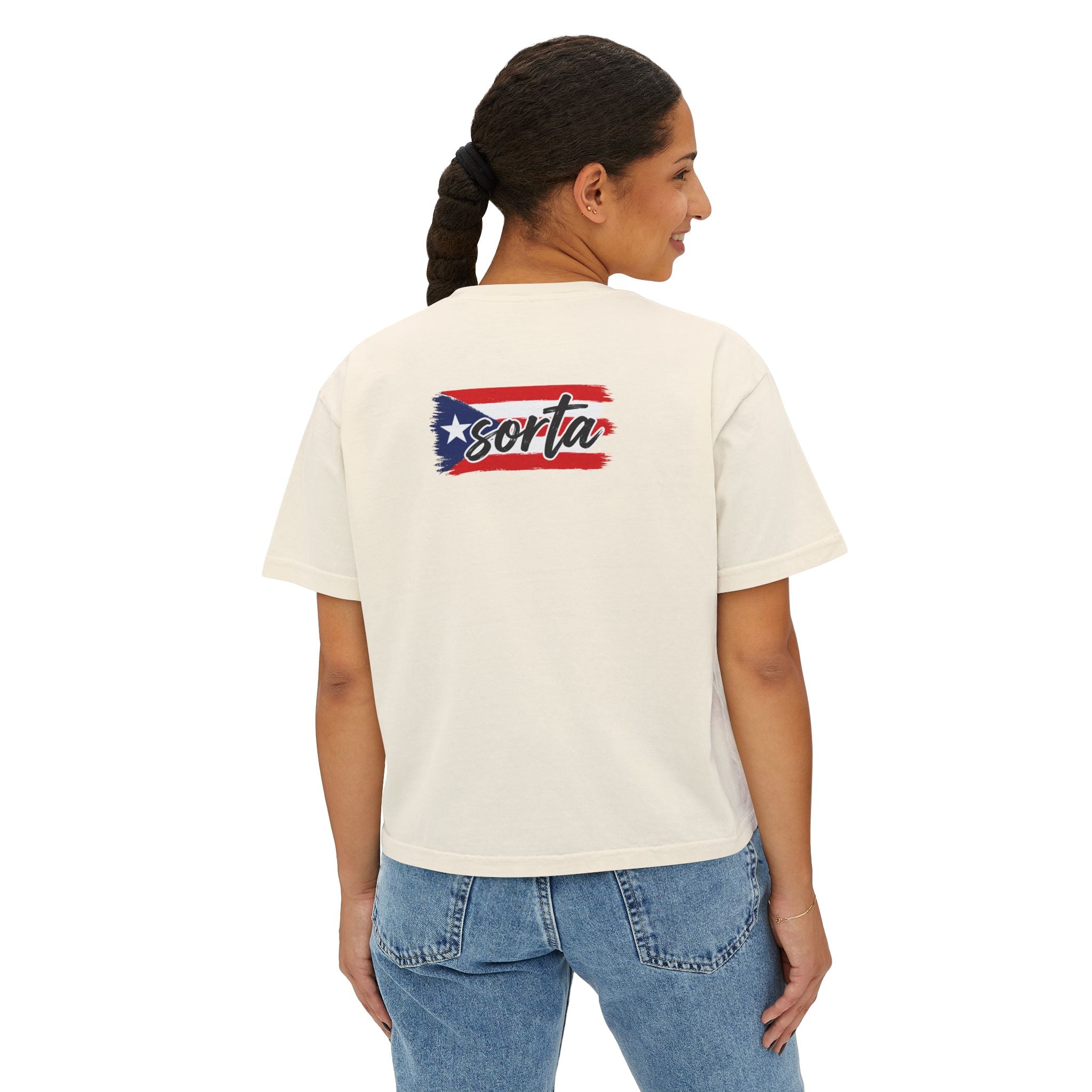 Sorta Rican Boxy Tee — "Sortarican: Puerto Rican but Can't Speak Spanish" Casual Pride T‑Shirt