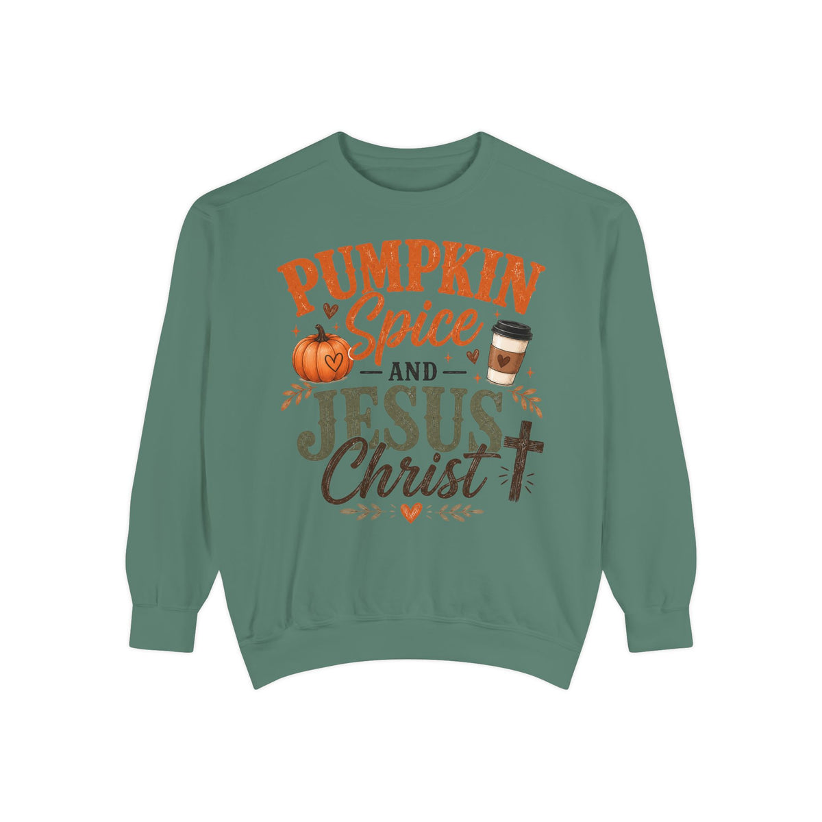 Pumpkin Spice and Jesus Christ Sweatshirt — Fall Christian Comfort Crewneck