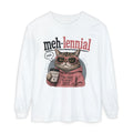 Meh-lennial Cat Long Sleeve Tee — "Too Tired to Adult Today" Graphic