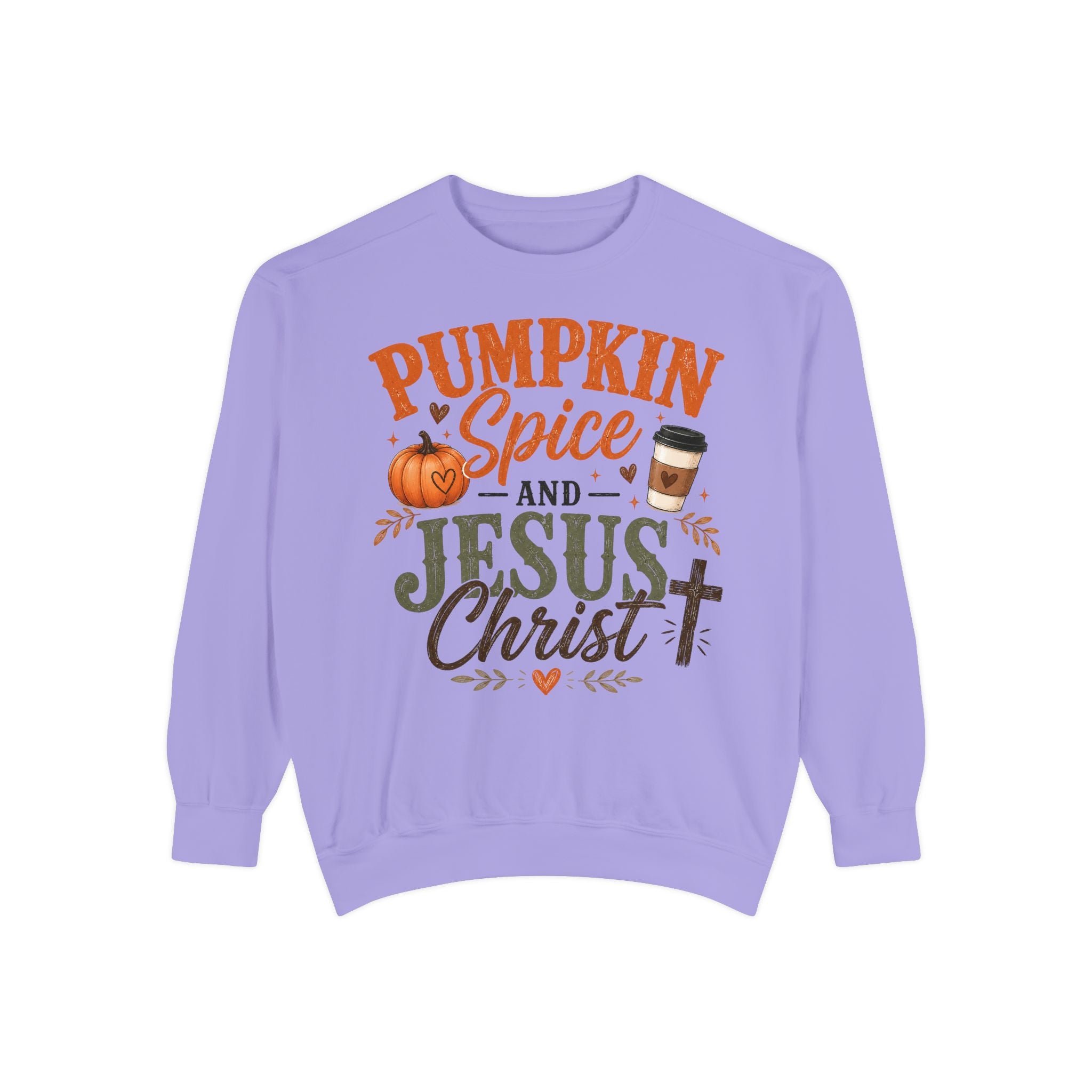 Pumpkin Spice and Jesus Christ Sweatshirt — Fall Christian Comfort Crewneck
