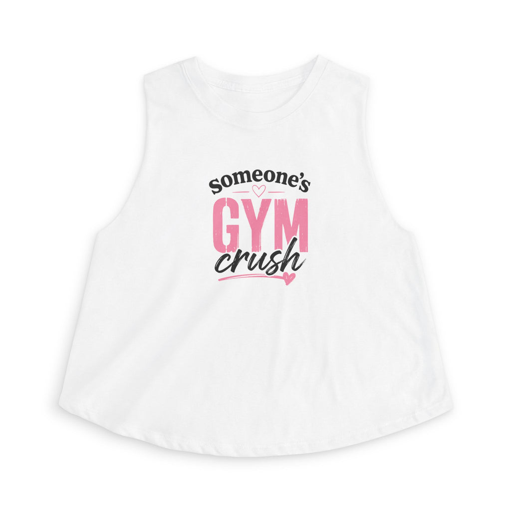 Women's Crop Top — "Someone's Gym Crush" Pink Fitness Muscle Tank