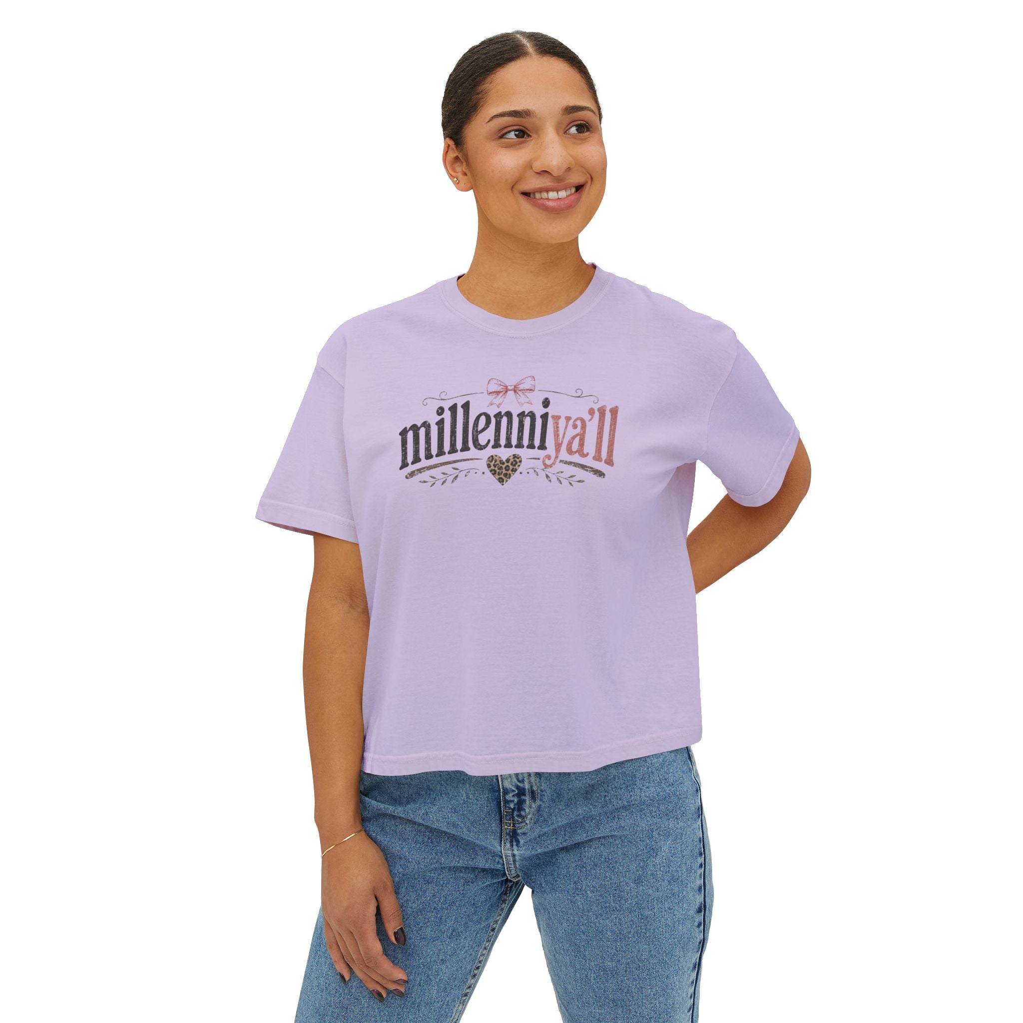Millenniy'all Graphic Tee — Cute Southern Vintage-Inspired Women's Boxy Shirt