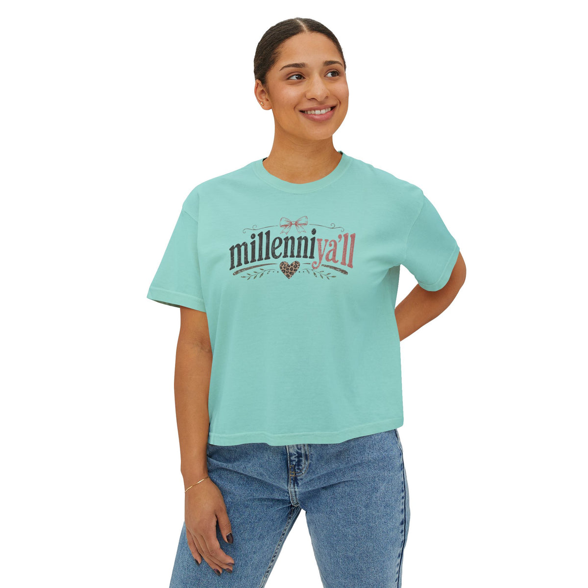 Millenniy'all Graphic Tee — Cute Southern Vintage-Inspired Women's Boxy Shirt