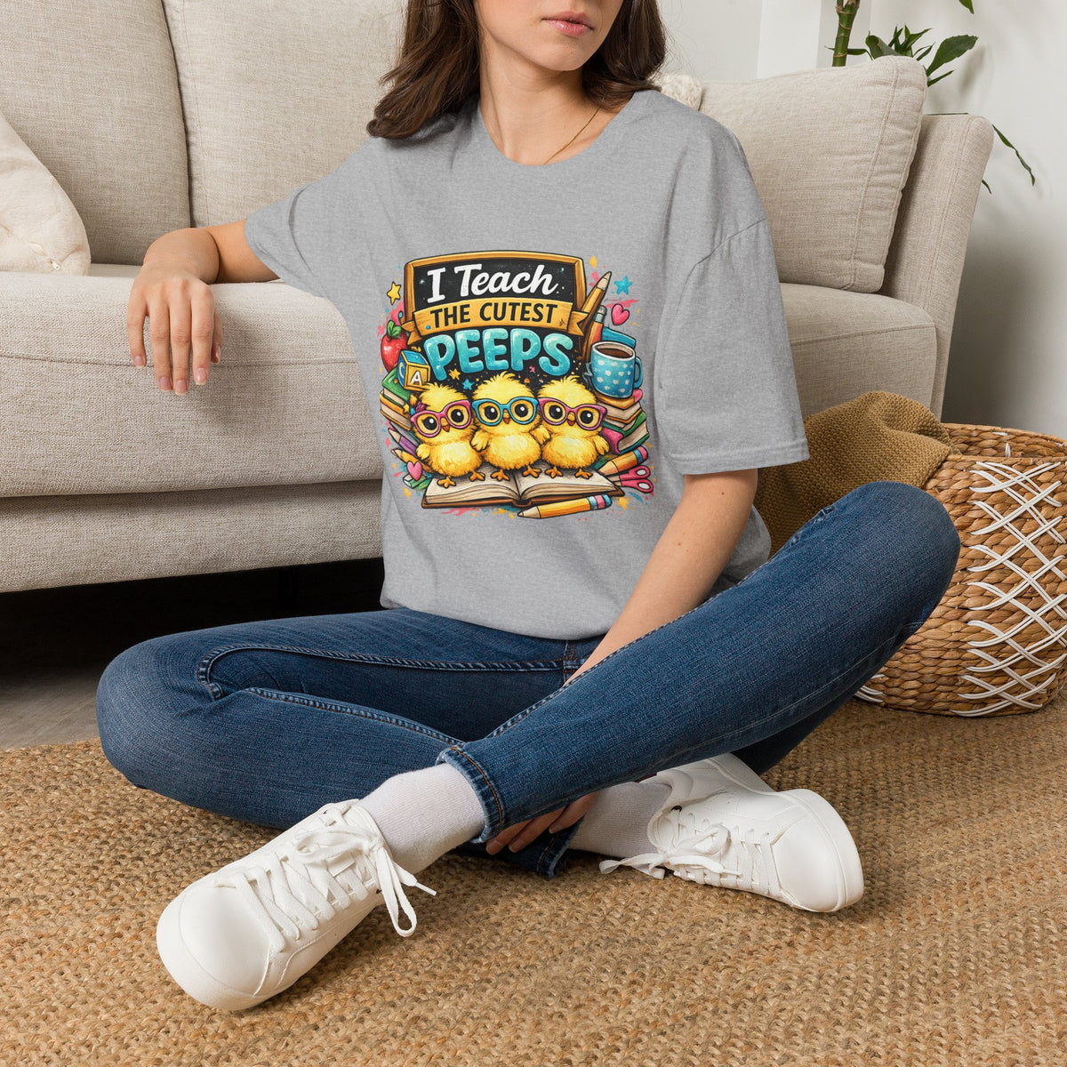 I Teach The Cutest Peeps Teacher T-Shirt — Cute Classroom Gift for Preschool & Elementary Teachers