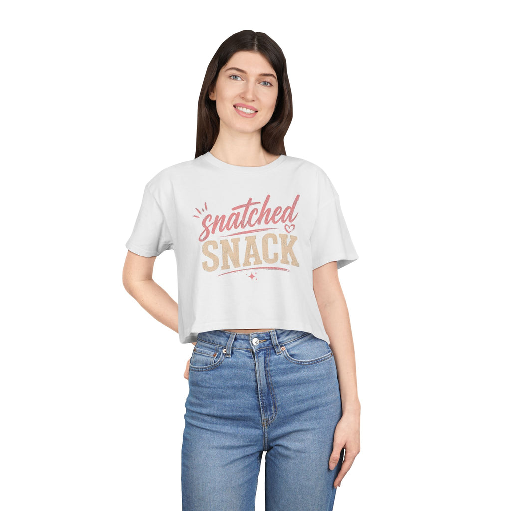 Snatched Snack Crop Tee - Cute Feminine Graphic Top