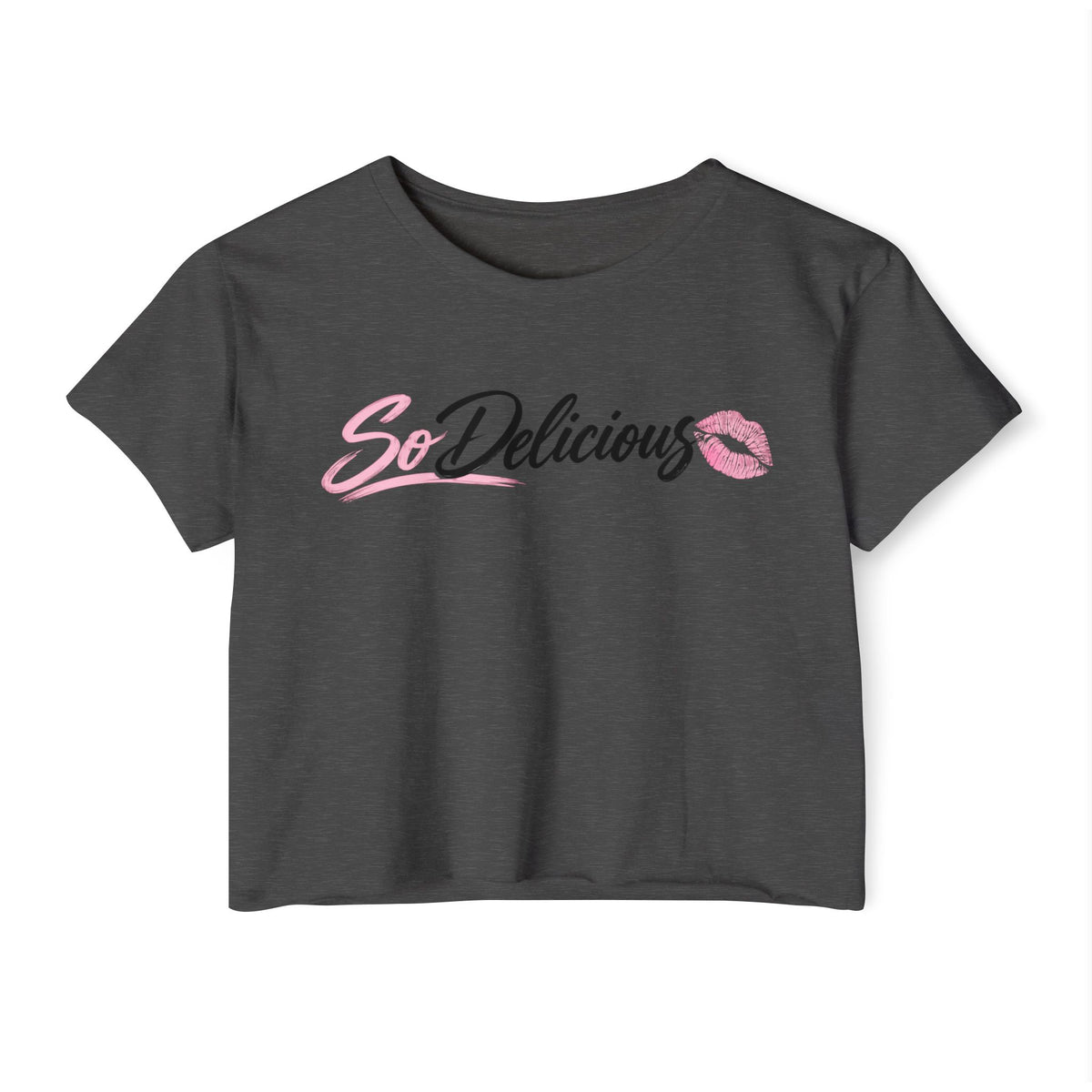 Women's Festival Crop Top — "So Delicious" Front & "I'll Be Up The Gym" Fitness Graphic Crop