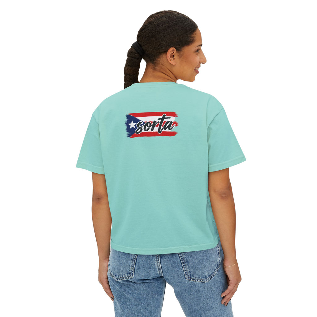 Sorta Rican Boxy Tee — "Sortarican: Puerto Rican but Can't Speak Spanish" Casual Pride T‑Shirt