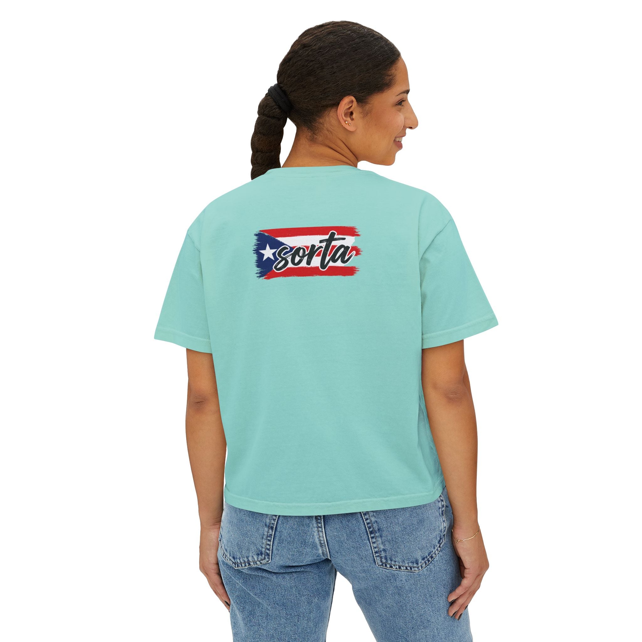 Sorta Rican Boxy Tee — "Sortarican: Puerto Rican but Can't Speak Spanish" Casual Pride T‑Shirt