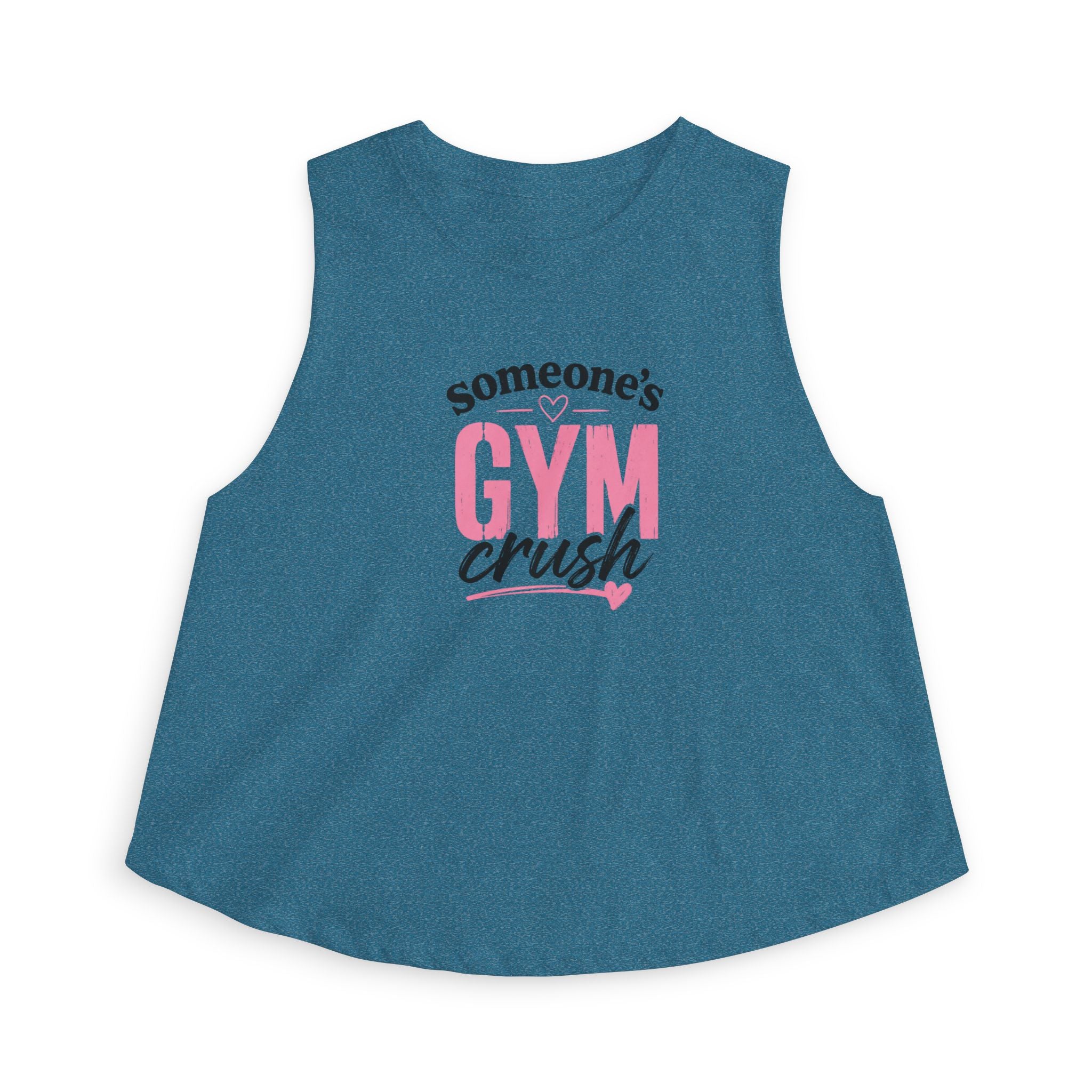 Women's Crop Top — "Someone's Gym Crush" Pink Fitness Muscle Tank