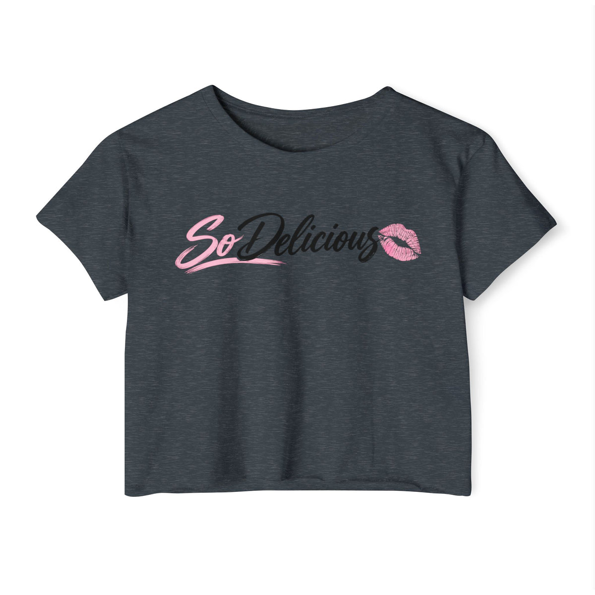 Women's Festival Crop Top — "So Delicious" Front & "I'll Be Up The Gym" Fitness Graphic Crop